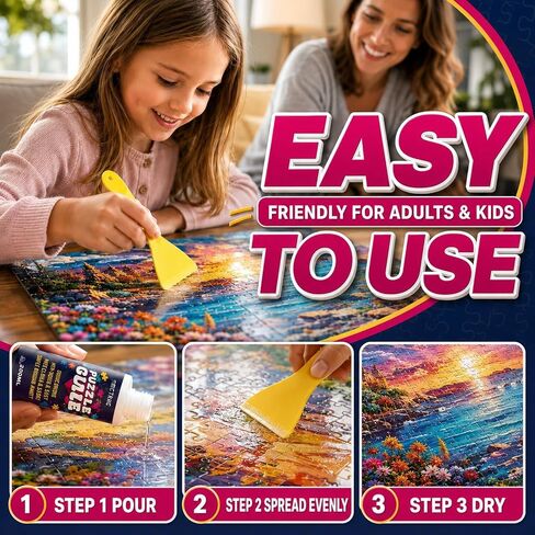 Clear Jigsaw Puzzle Glue with Applicators, Quick-Dry, 200mL in Kuwait