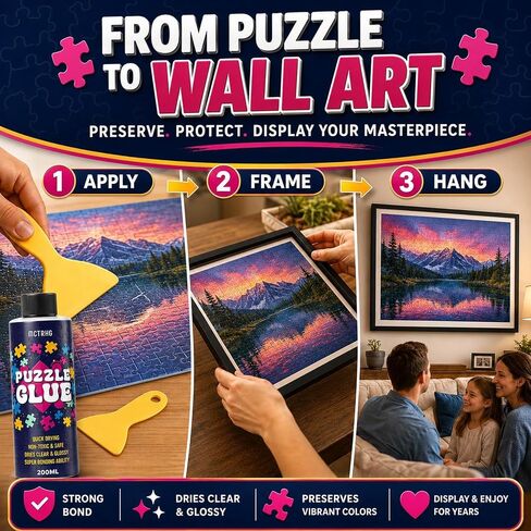 Clear Jigsaw Puzzle Glue with Applicators, Quick-Dry, 200mL in Kuwait