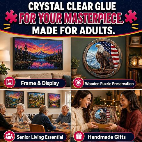 Clear Jigsaw Puzzle Glue with Applicators, Quick-Dry, 200mL in Kuwait