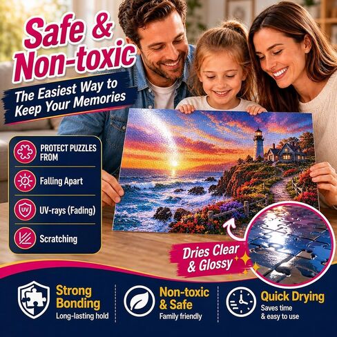 Clear Jigsaw Puzzle Glue with Applicators, Quick-Dry, 200mL in Kuwait