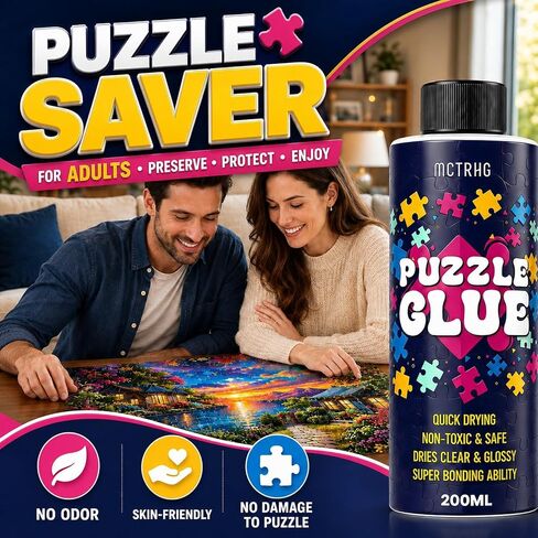 Clear Jigsaw Puzzle Glue with Applicators, Quick-Dry, 200mL in Kuwait