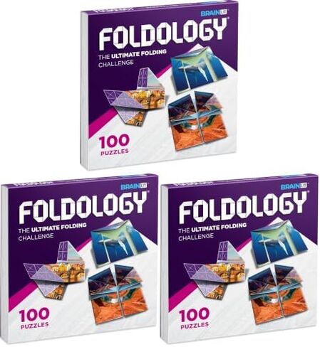 FOLDOLOGY - The Origami Puzzle Game! Brain Teasers for Tweens, Teens & Adults | Travel Game, STEM Toy | Fold the Paper, Complete the Picture | 100 Puzzles | Gift for Ages 10+ in Kuwait