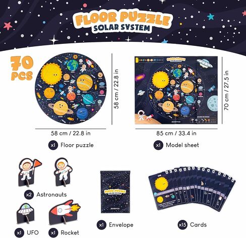 BONNYCO Giant Floor Puzzles for Kids Solar System with 70 Large Pieces in Saudi Arabia