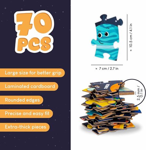 BONNYCO Giant Floor Puzzles for Kids Solar System with 70 Large Pieces in Saudi Arabia