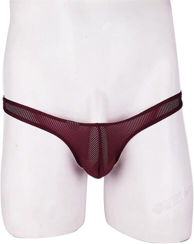 ACSUSS Men's Mesh See Through Lingerie Stretchy Jockstrap Bikini Thongs Underwear in Kuwait