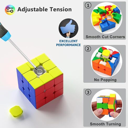 Vdealen 3x3 Speed Cube with Stand Stickerless Magic Cube Toy Gift for Kids in Saudi Arabia