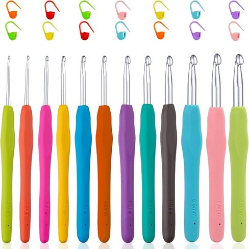 Vodiye 14 Sizes Crochet Hooks Set, 2.0-10.0mm, Metal Crochet Needles in Kuwait