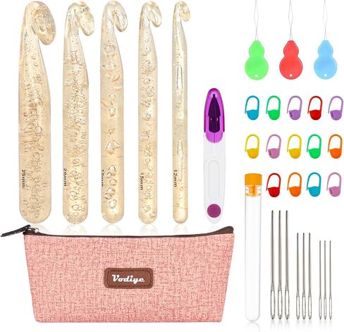 Vodiye 14 Sizes Crochet Hooks Set, 2.0-10.0mm, Metal Crochet Needles in Kuwait
