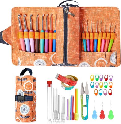 Vodiye 14 Sizes Crochet Hooks Set, 2.0-10.0mm, Metal Crochet Needles in Kuwait