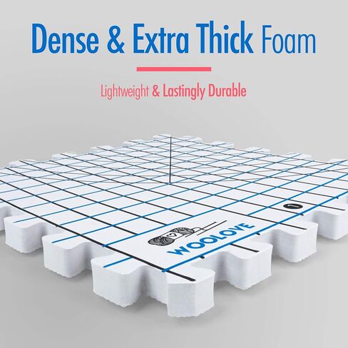 Extra Thick Blocking Mats for Wet and Steam Blocking - Includes Pack of 9, 100 T Pins, 10 Pin Blocker and Storage Bag in Kuwait