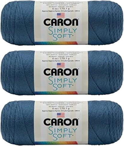 Caron Simply Soft 3-Pack Yarn, 3oz, Gauge 4 Medium Worsted, 100% Acrylic -White - Machine Wash & Dry in Kuwait