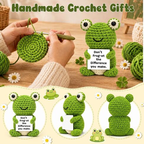 Thank You Gifts for Women Teacher Coworkers Nurse Boss Friends Manager, Funny Teacher Birthday Christmas Appreciation Gift, Cute Crochet Frog Desk Decor Inspirational Friendship Present for Woman in Kuwait