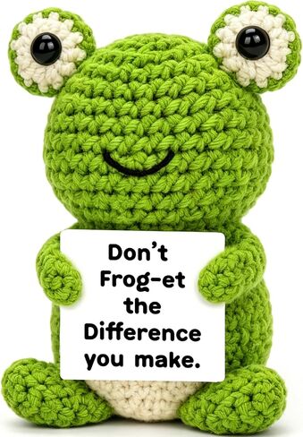 Thank You Gifts for Women Teacher Coworkers Nurse Boss Friends Manager, Funny Teacher Birthday Christmas Appreciation Gift, Cute Crochet Frog Desk Decor Inspirational Friendship Present for Woman in Kuwait