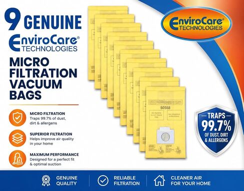 EnviroCare Replacement Vacuum Cleaner Bags made to fit Kenmore Canister Type C or Q 50555, 50558, 50557 and Panasonic Type C-5 9 pack in Kuwait