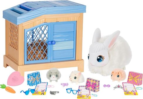 Little Live Pets Bunny Mama Surprise Toy Set, Hutch Interactive Animal Playset with 3 Surprise Babies, 20+ Sounds, Bunny Accessories for Girls Ages 3+ in Saudi Arabia