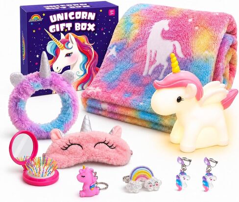 AGENTLAN Unicorn Gifts for Girls, Glow in the Dark Blanket & Night Light in Saudi Arabia
