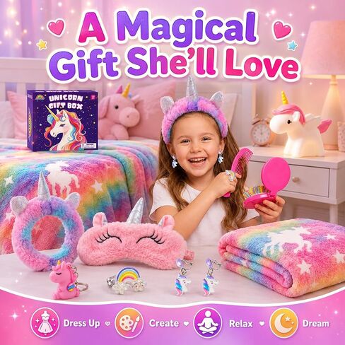AGENTLAN Unicorn Gifts for Girls, Glow in the Dark Blanket & Night Light in Saudi Arabia