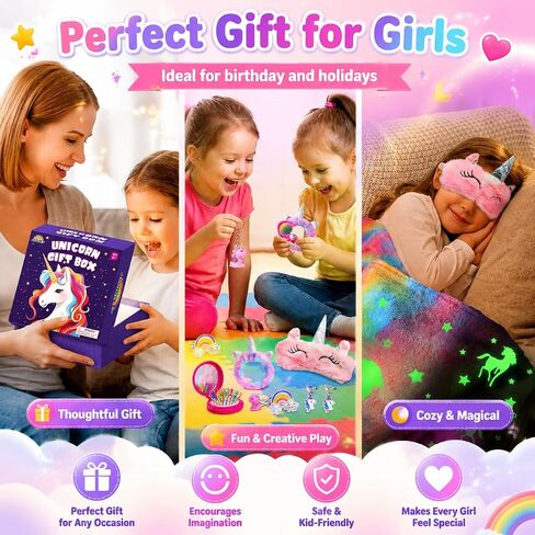 AGENTLAN Unicorn Gifts for Girls, Glow in the Dark Blanket & Night Light in Saudi Arabia