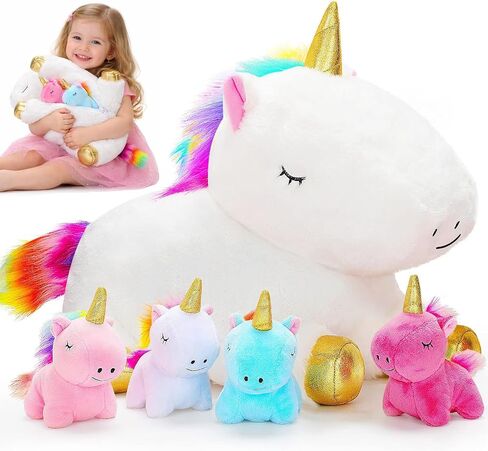 KMUYSL Mommy Plush Toys with 4 Babies, Stuffed Animal for Kids, Unicorn in Saudi Arabia