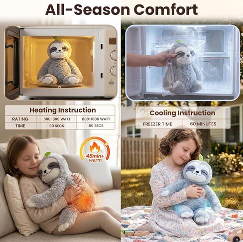 Mewaii Weighted Stuffed Animals Sloth Plush, Heatable Coolable, 4 lb, 20in in Saudi Arabia