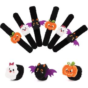6PCS Halloween Stuffed Animal Slap Bracelets Plush Slap Bracelet in Saudi Arabia