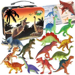 Zippytots Dinosaur Toys for Kids 3-5, 10 PCS Realistic Plastic Dinosaur Figure Toy Set Including T-Rex, Stegosaurus, Spinosaurus, Ideal Gift for Toddle in Kuwait
