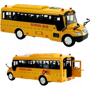 Big Daddy Huge Yellow School Bus with Lights and Cool Openable Doors Pull Back Toy School Bus with Sounds and Songs for Girls, Boys, Toddlers in Kuwait