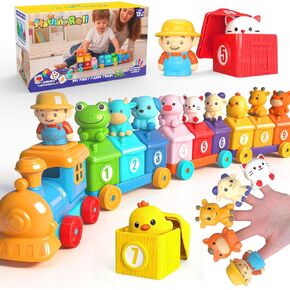 Montessori Toys Farm Train Set, Toddler Toys for 1 2 3 Year Old Boys Girls in Kuwait