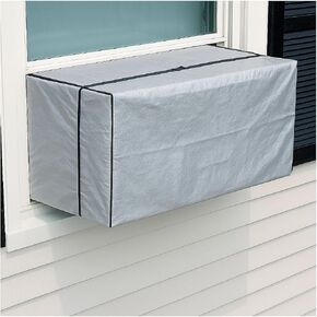Dependable Industries Vinyl Outside Window Unit AC Air Conditioner Cover with Straps Keep Dirt and Dust Out in The Off Season (Black - 21.5" x 15" x 16") in Saudi Arabia