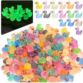 240Pcs Mini Resin Ducks, Luminous Tiny Duck Figurines Bulk, 16 Colors in Kuwait