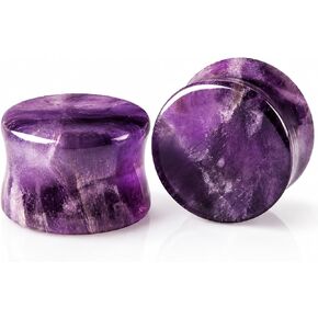 Stuppendux 2PCS Stone Ear Plugs Tunnels Saddle Expander Body Piercing Set Gauges 2g-1'' in Saudi Arabia