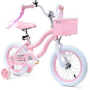 bicystar Girls Bike Ages 3-8, 12-18 Inch with Training Wheels, Pink/Blue in Saudi Arabia