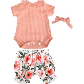 Aori Lifelike Baby Dolls Clothes 20 Inch Pink Shirt and Floral Pants Set for 17-20 in Realistic Reborn Girl Doll in Kuwait