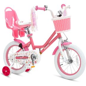 Bixike Princess Style Girls Bike with Basket and Doll Seat for 2-12 Years Old Kids, 12 14 16 18 Inch Bicycle for Children with Training Wheels, 20 Inch with Kickstand, Multiple Colors. in Saudi Arabia