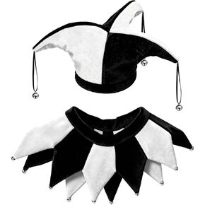 Wittocs Black White Jester Hat and Collar for Hallowen Party Accessory in Kuwait