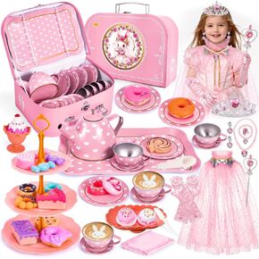 Hohosunlar Tea Party Set for Little Girls, Kids Tea Set for Toddler 3-5 6-8 in Kuwait
