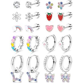 SAILIMUE 10 Pairs Flat Back Earrings Hypoallergenic Earrings for Girl Women in Saudi Arabia