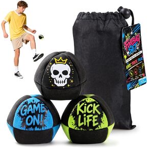 ZOOJOY 3 Pack Footbag Set, 2-Panel Kick Sack Balls for Teens & Beginners in Kuwait