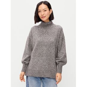 Old Navy SoSoft Turtleneck Tunic Sweater - Black Coffee Marl in Kuwait