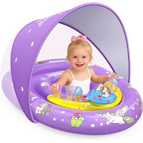 EZIGO Baby Pool Float Canopy UPF50+, Kids Floats for 6-36 Months Boys Girls in Saudi Arabia