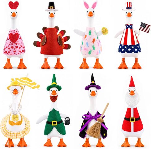 8 Set Holiday Desk Goose Outfits Mini 7 Inch Goose Costume Accessories in Kuwait
