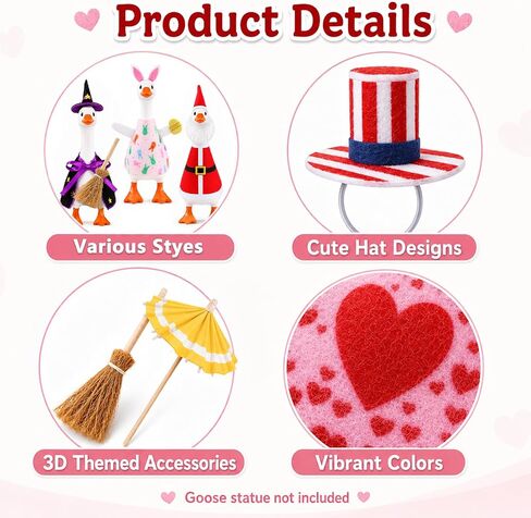 8 Set Holiday Desk Goose Outfits Mini 7 Inch Goose Costume Accessories in Kuwait