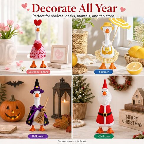 8 Set Holiday Desk Goose Outfits Mini 7 Inch Goose Costume Accessories in Kuwait