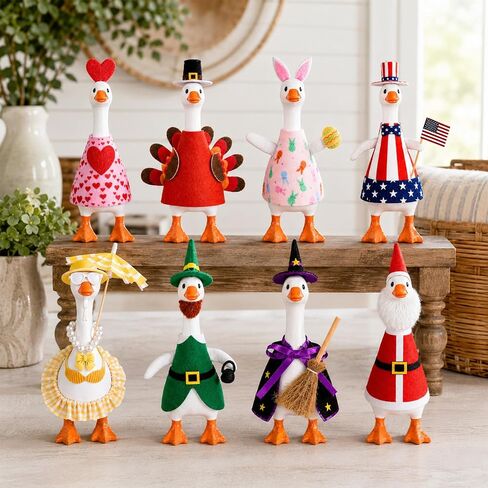8 Set Holiday Desk Goose Outfits Mini 7 Inch Goose Costume Accessories in Kuwait