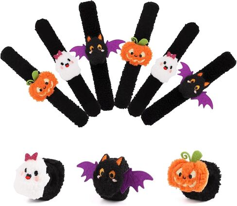 6PCS Halloween Stuffed Animal Slap Bracelets Plush Slap Bracelet in Saudi Arabia