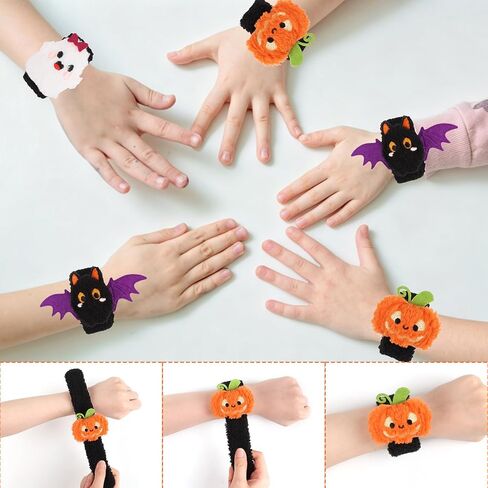 6PCS Halloween Stuffed Animal Slap Bracelets Plush Slap Bracelet in Saudi Arabia