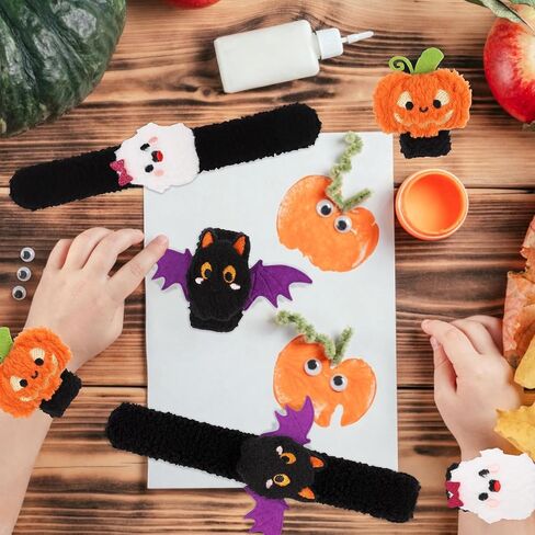 6PCS Halloween Stuffed Animal Slap Bracelets Plush Slap Bracelet in Saudi Arabia