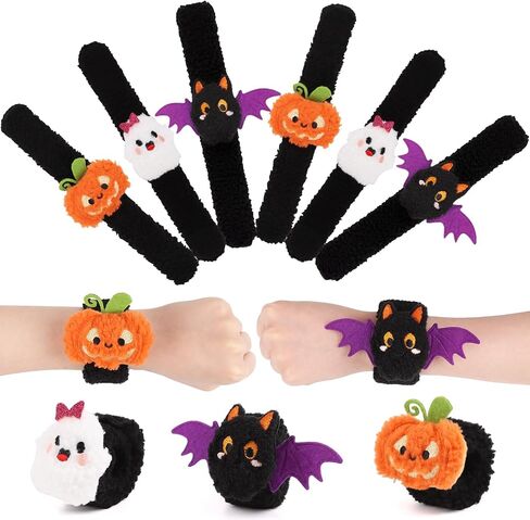 6PCS Halloween Stuffed Animal Slap Bracelets Plush Slap Bracelet in Saudi Arabia