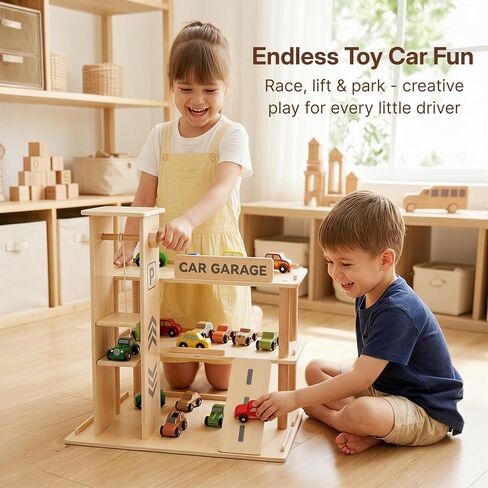 Woodtoe Wooden Display Case, 1/64 Scale Diecast Toy Car Shelf for Kids 3+ in Saudi Arabia