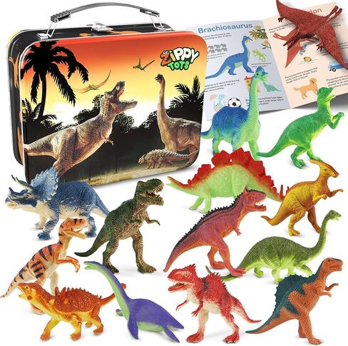 Zippytots Dinosaur Toys for Kids 3-5, 10 PCS Realistic Plastic Dinosaur Figure Toy Set Including T-Rex, Stegosaurus, Spinosaurus, Ideal Gift for Toddle in Kuwait